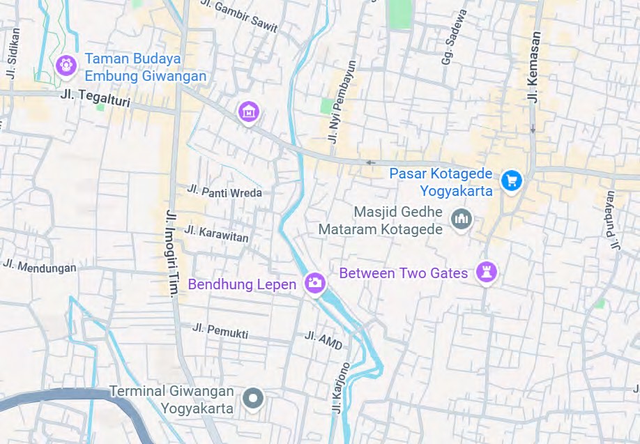 Peta kawasan Kotagede, Yogyakarta